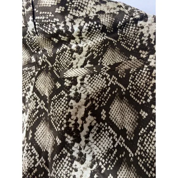 Nili Lotan Womens Snakeskin Print Wide-Leg Cropped Pants Size 4